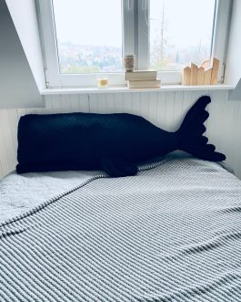 Wieloryb Minky kolor czarny- wielka poducha ciążowa i nie tylko